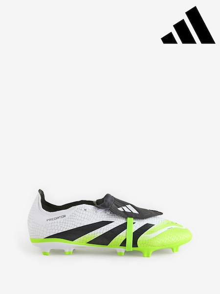 adidas White/Lemon Adult Predator League Fold-Over Tongue Firm/Multi Ground Boots (AP8332) | R$ 890