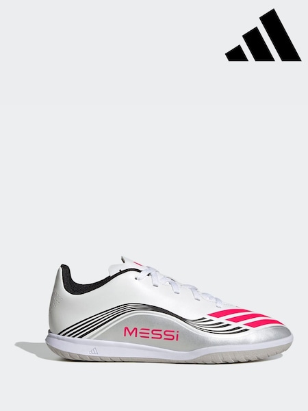 adidas White Blue Kids F50 Messi Club Indoor Boots (AP8380) | R$ 375