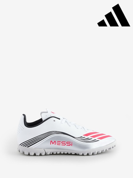 adidas White Blue Kids F50 Messi Club Turf Boots (AP8381) | R$ 375