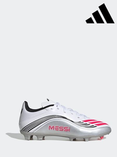 adidas White/Blue Kids F50 Messi League Firm/Multi Ground Boots (AP8385) | R$ 545