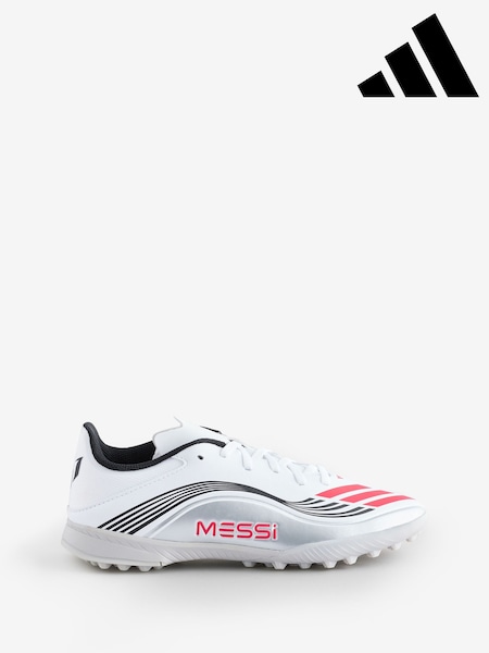adidas White/Blue Kids F50 Messi League Turf Boots (AP8386) | R$ 545