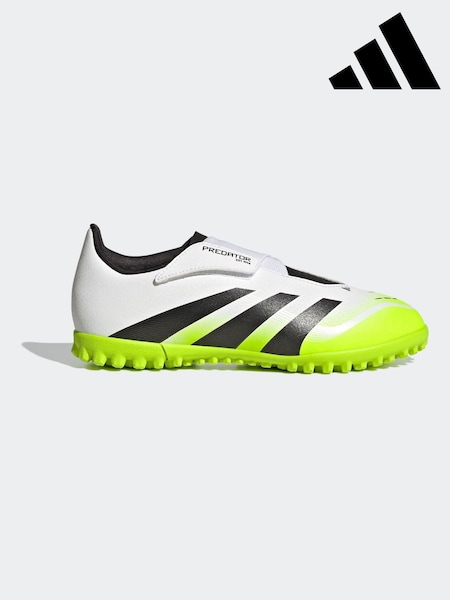 adidas White/Lemon Kids Predator Club Hook and Loop Turf Boots (AP8393) | R$ 345