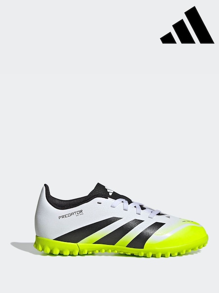 adidas White/Lemon Kids Predator Club Turf Boots (AP8394) | €44