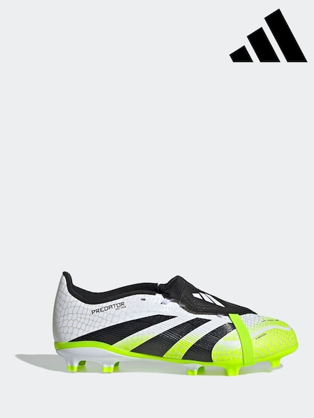adidas White/Lemon Kids Predator League Fold-Over Tongue Firm/Multi Ground Boots (AP8397) | €77