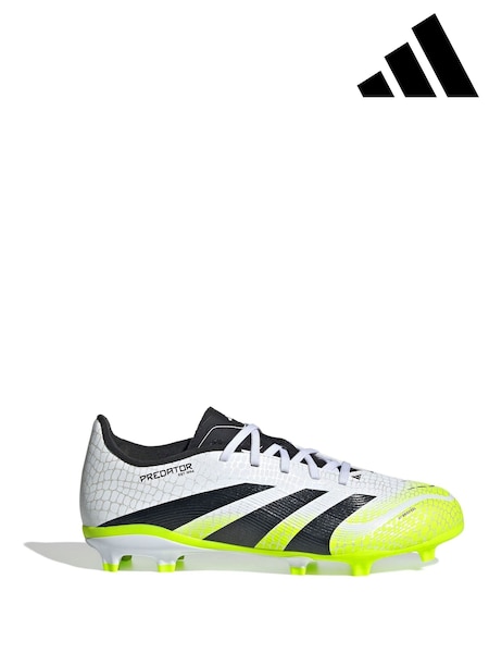 adidas White/Lemon Kids Predator League Firm/Multi Ground Boots (AP8399) | R$ 495