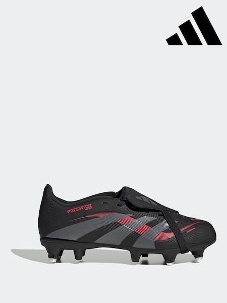 adidas Black/Grey Kids Predator League Fold Over Tongue Soft Ground Boots (AP8400) | €77