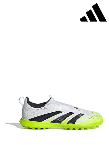 adidas White/Lemon Kids Predator League Laceless Turf Boots (AP8401) | R$ 545