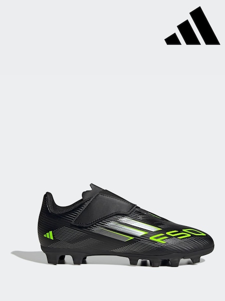 adidas Black/Grey Kids F50 Club Hook and Loop Firm/Multi Ground Boots (AP8403) | €44