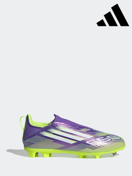 adidas Purple/White Kids F50 League Laceless Turf Boots (AP8414) | R$ 545