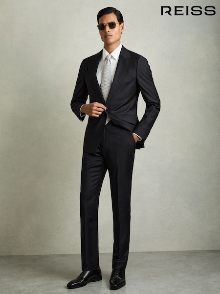 Reiss Navy Oscar Regular-Fit Single-Breasted Wool-Blend Suit Blazer (AP8478) | 2,426 QAR
