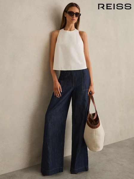 Indigo - Reiss Ashby Lenjerie de pat Evazat Pantaloni (AP8513) | 1,238 LEI