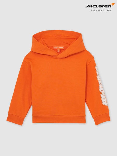 Portocaliu - Reiss Zak Unisex Fit McLaren F1 Team Cotton Logo Hoodie (AP8523) | 396 LEI