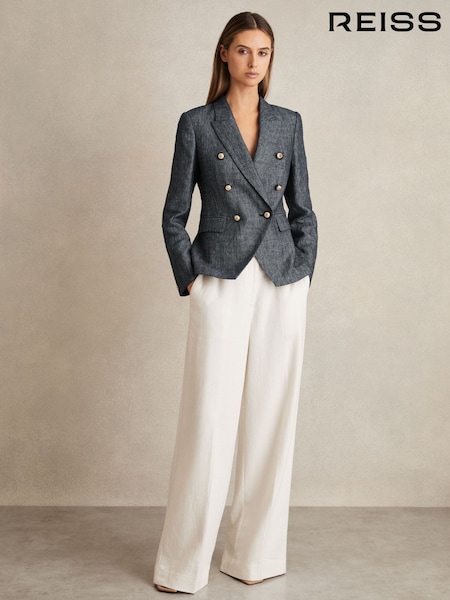 Reiss Baker Linen-cotton Double-breasted Blazer (AP8524) | kr5 900