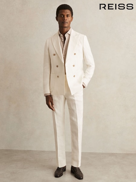 Reiss Park Slim-Fit Linen Herringbone Suit Trousers (AP8529) | 285 €