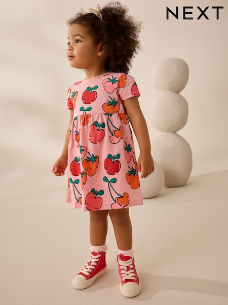 Strawberry Pink Short Sleeve Jersey Summer Dress (3mths-7yrs) (AP8539) | $11 - $14