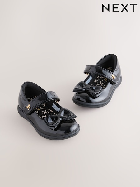 Schwarzes Lackleder - Bow Mary Jane School Shoes (AP8582) | 28 € - 37 €