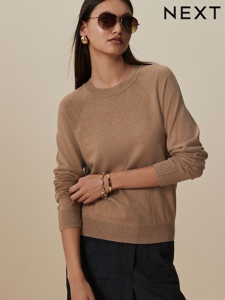 Camel Soft Touch Crew Neck Jumper With Cotton (AP8771) | R$ 155