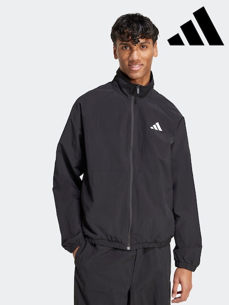 adidas Black Small Essential Logo Windbreaker Jacket (AP9367) | R$ 495