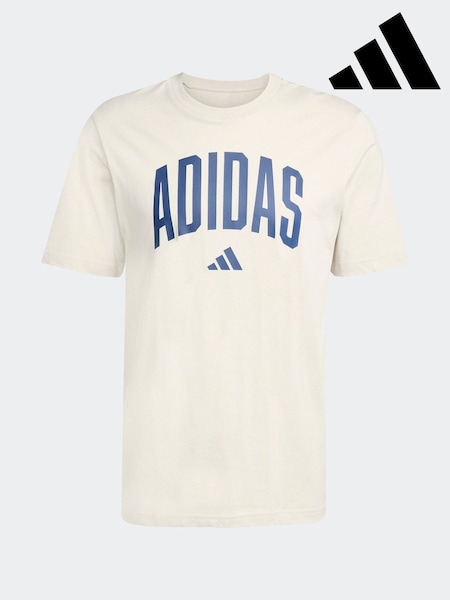 adidas Grey Collegiate Lineage Graphic Print 100% Cotton T-Shirt (AP9414) | R$ 195