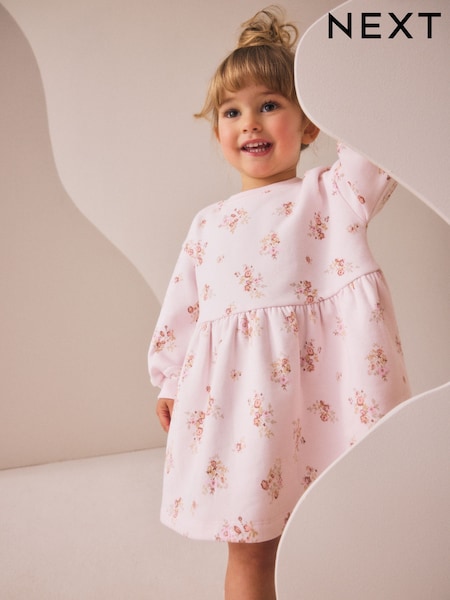 Cream Floral Sweat Dress (3mths-7yrs) (AP9459) | €13 - €15