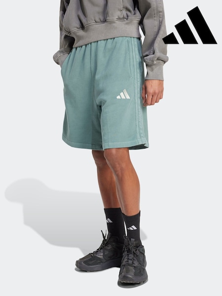 adidas Green All SZN French Terry Washed 100% Cotton 8 Inch Shorts (AP9510) | AED204