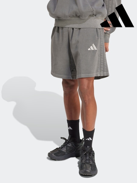 adidas Black All SZN French Terry Washed 100% Cotton 8 Inch Shorts (AP9526) | AED204