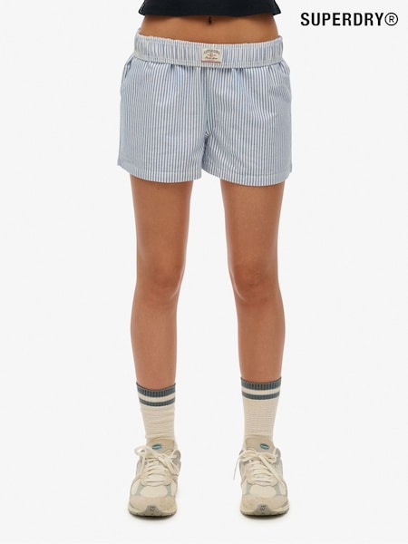 Superdry Light Blue Stripe Elastic 100% Cotton Shorts (AP9573) | €46