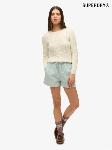 Superdry Green/White Stripe Elastic 100% Cotton Shorts (AP9576) | kr537