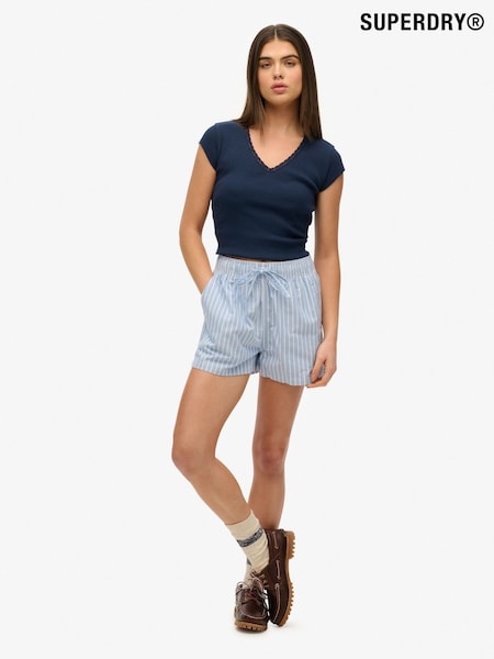 Superdry Blue/White Stripe Elastic 100% Cotton Shorts (AP9577) | 1,802 UAH