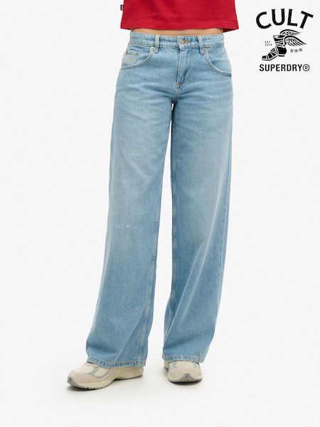 Superdry Green Cult Mid Rise Baggy Jeans (AP9641) | €68