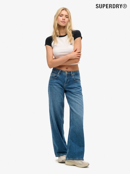 Superdry Blue Cult Mid Rise Baggy Jeans (AP9644) | €68