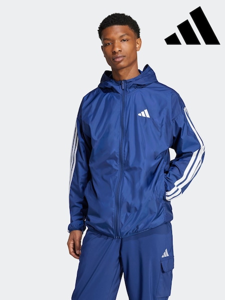 adidas Blue Essentials 3-Stripes Windbreaker (AP9675) | R$ 590