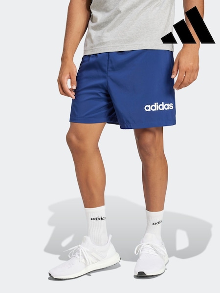 adidas Blue Essentials Linear Logo Shorts (AP9692) | R$ 225