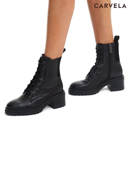 Negru - Carvela Champion Lace-Up Boots (AP9755) | 1,035 LEI