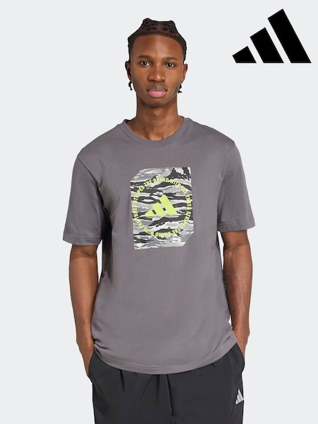 adidas Grey Camo Shape Graphic T-Shirt (AP9788) | AED116