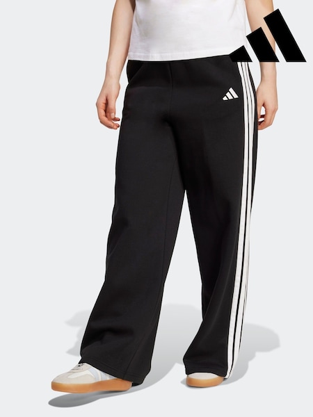 adidas Black 3-Stripes Fleece Wide Leg Trousers (AP9802) | AED262