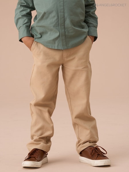 Angel & Rocket Cream Luca Textured Smart 100% Cotton Trousers (AP9863) | €32 - €37