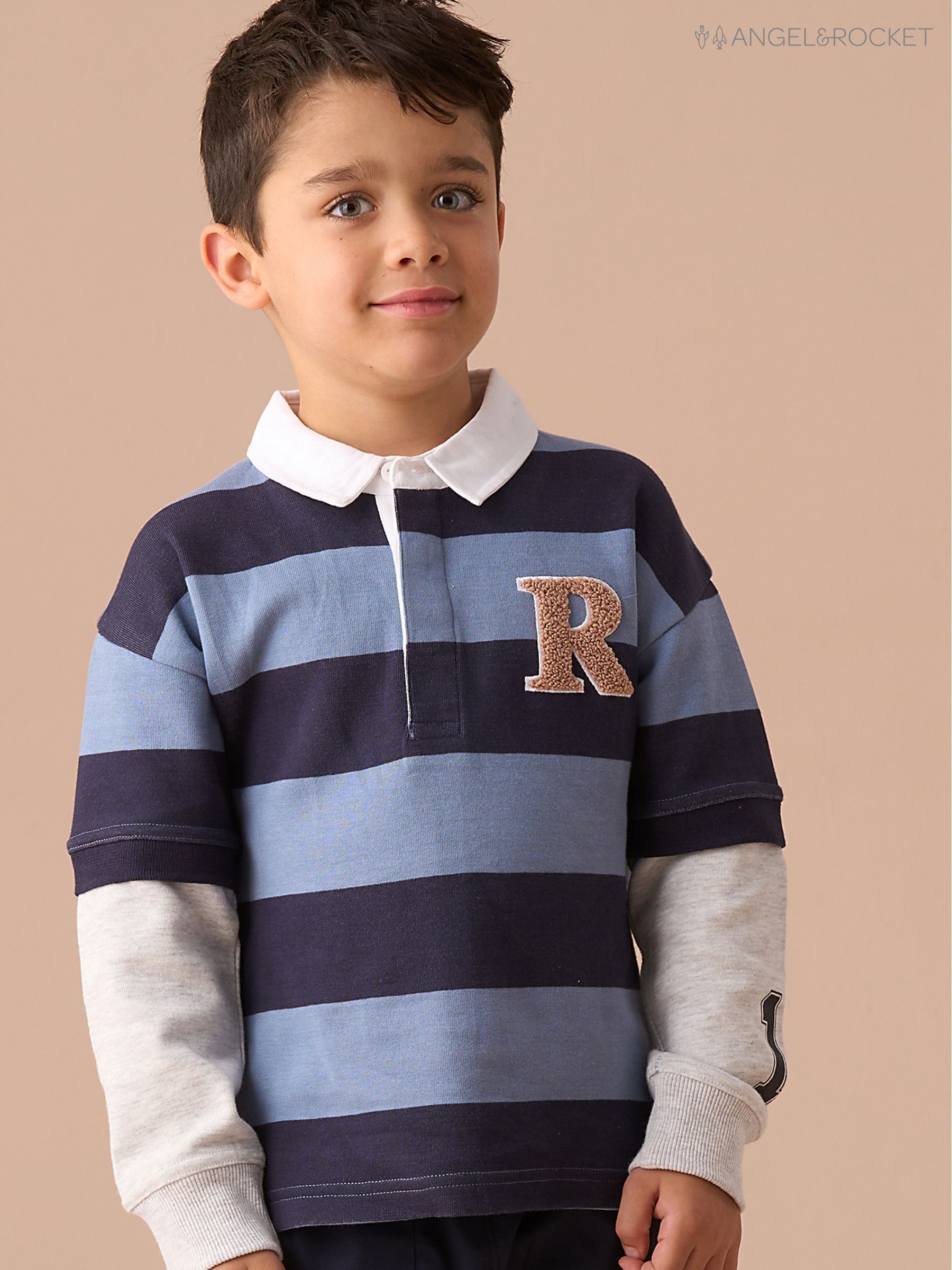 ウェア Boys in toyland BORDER RUGBY SHIRT Boys in Toyland BORDER RUGBY SHIRT（Boys' Rugby Shirts Tops