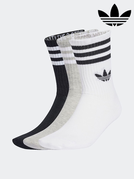 adidas Originals White Chrome 3-Stripes Crew Socks 3 Pairs (AP9903) | € 19