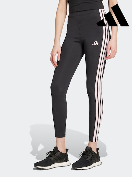 adidas Black Essentials 3-Stripes Cotton Leggings (AP9942) | R$ 225