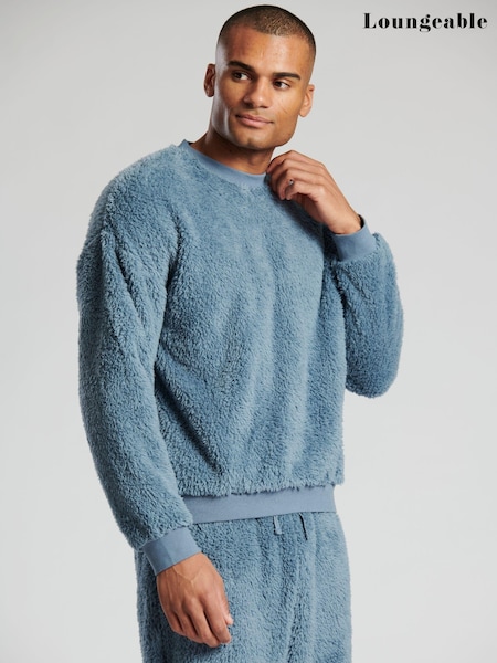 Loungeable Vintage Sherpa Mens Long Sleeve Crew Neck Top (AP9990) | €14