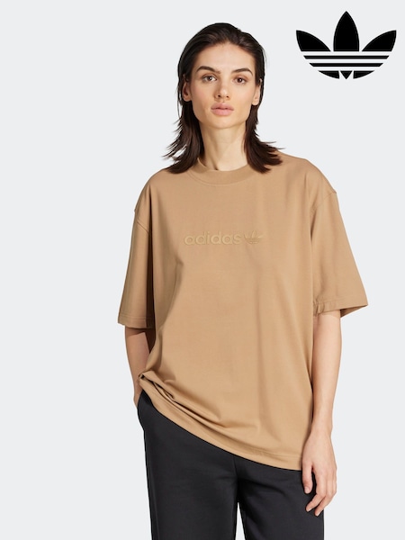 adidas Originals Brown Essentials Linear Oversize T-Shirt (AR0034) | €28