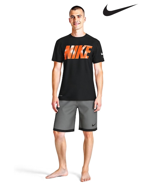 Nike Black Logo Short Sleeve Hydroguard Rash Vest (AR0103) | €48