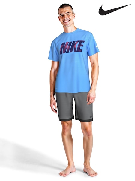 Nike Blue Logo Short Sleeve Hydroguard Rash Vest (AR0105) | €48