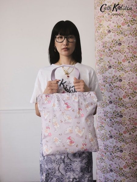Cath Kidston Purple Cats & Mouse Foldaway Tote Bag (AR0135) | €31.50