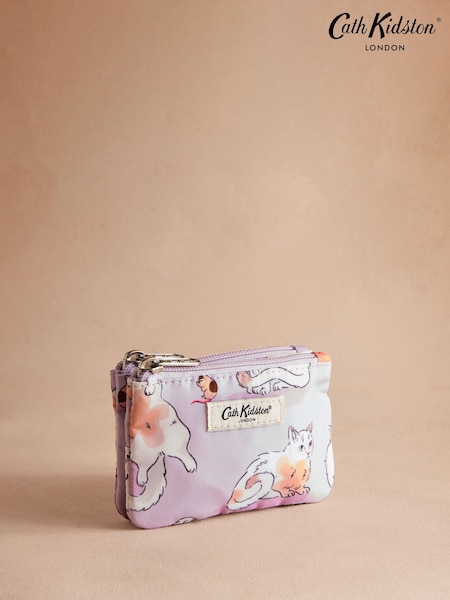 Cath Kidston Purple Cats & Mouse Double Zip Purse (AR0144) | €17.50