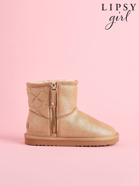 Marrón - Lipsy Side Zip Quilted Panel Boots (AR0180) | 45 € - 51 €