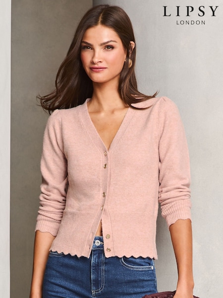 rožnata - Lipsy Knitted Wool Blend Cardigan (AR0192) | € 32