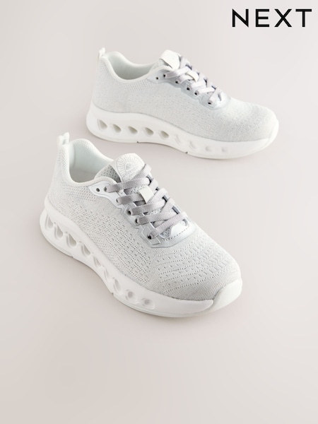 Grey Elastic Lace-Up School Trainers (AR0206) | €34 - €42