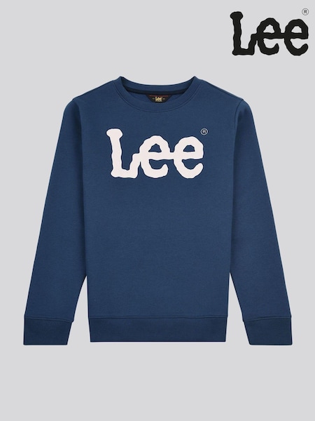 Lee Blue Lee Blue Wobbly Lee Graphic BB Crew Neck Sweatshirt (AR0216) | €40 - €48